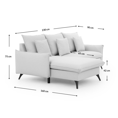 Canapé d’angle DUMAS - Forme de L - Fonction lit - designDISTRIKT