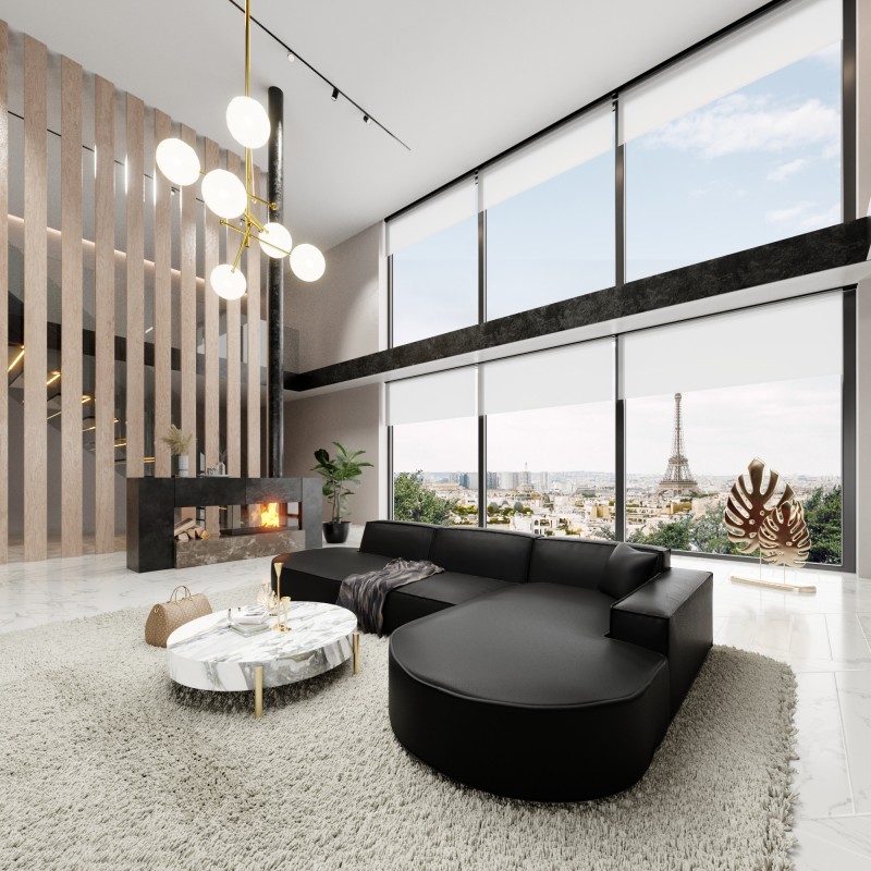 Canapé d’angle VICTORIA - Forme L - Option Lounge - designDISTRIKT