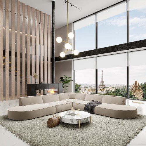 Canapé d’angle VICTORIA - Forme L - Option Lounge - designDISTRIKT
