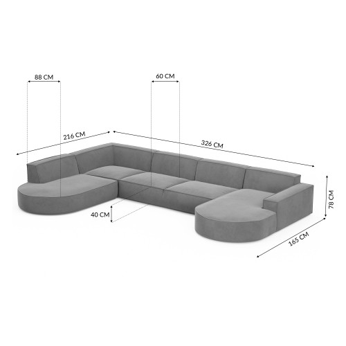 Canapé panoramique VICTORIA - Offres jusqu'à -70% - designDISTRIKT