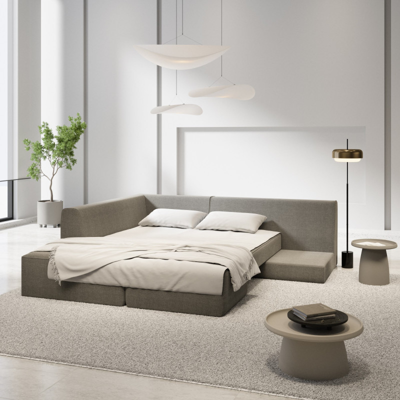 Canapé d'angle MANDORA - Forme L - Fonction lit - designDISTRIKT